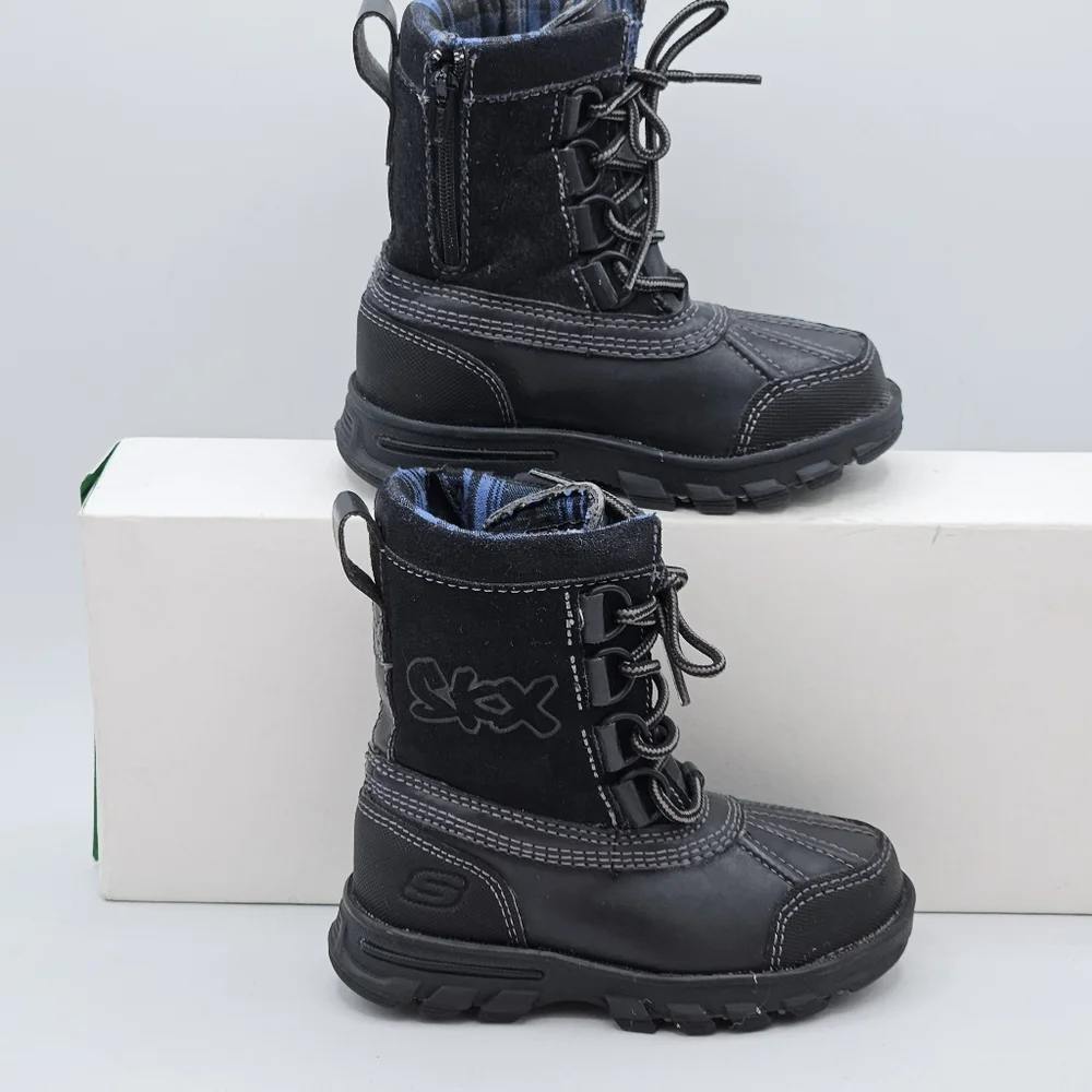 Sketchers Skx Black Waterproof Winter Boots Size 6